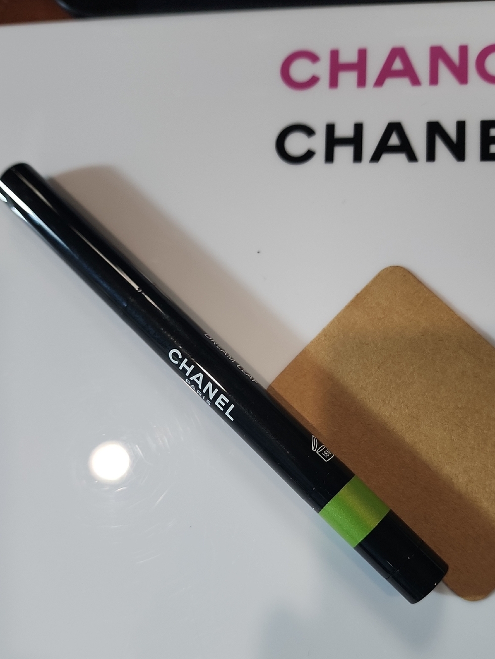CHANEL Black Eyeliner Pencil with Green Tip